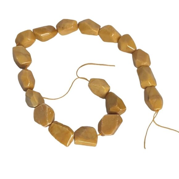 Yellow Aventurine Beads Tumbled Natural Stone Crafts Jewelry 18 Count String - Picture 1 of 5